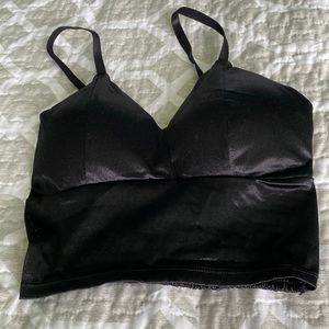 Black satin top